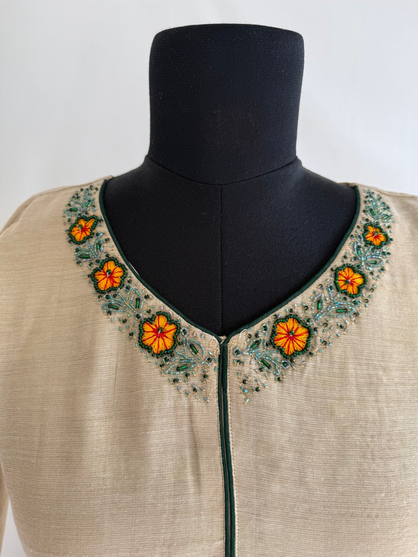 KASAVU GREEN FLORAL KURTI-6140
