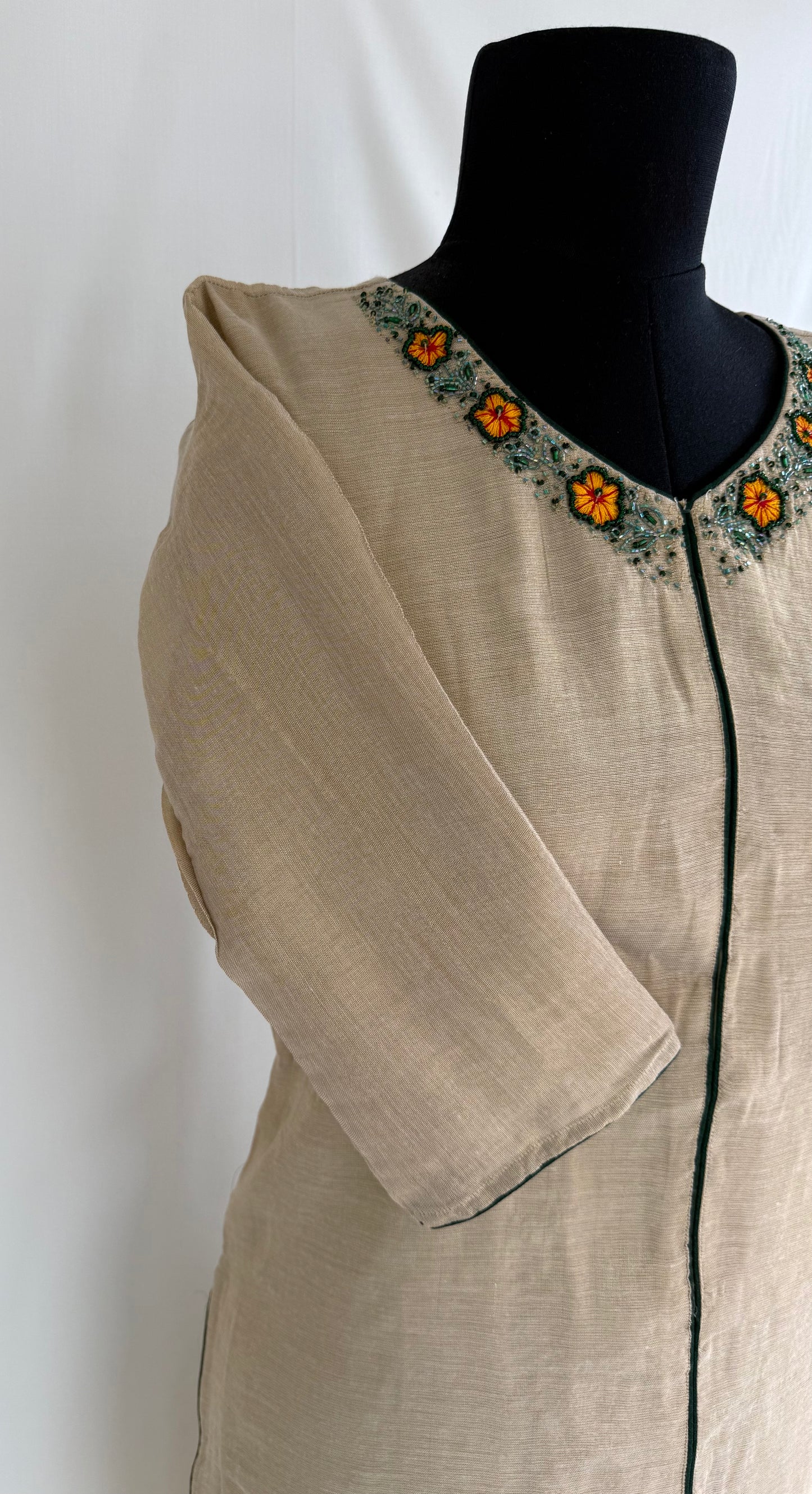 KASAVU GREEN FLORAL KURTI-6140