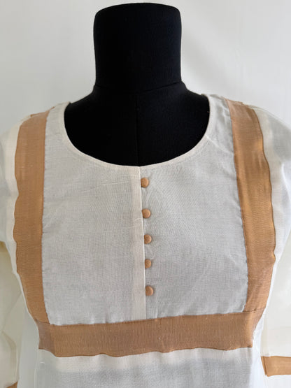 COTTON KASAVU KURTI-6131