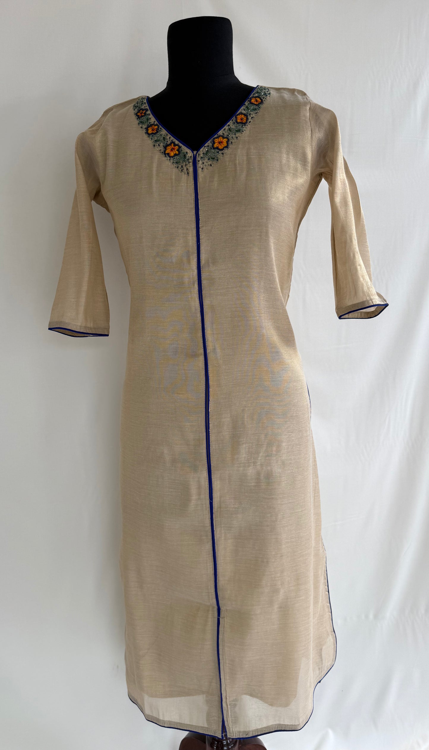 KASAVU BLUE FLORAL KURTI-6140