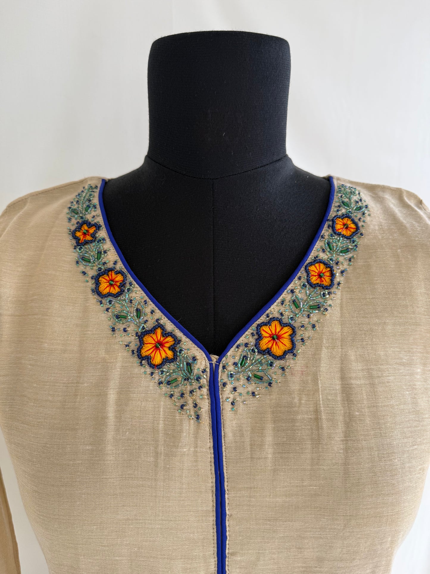 KASAVU BLUE FLORAL KURTI-6140
