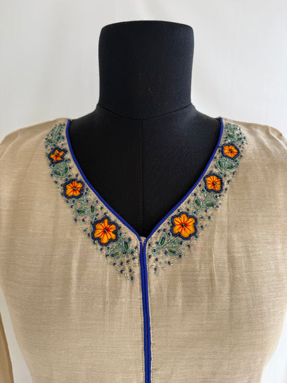 KASAVU BLUE FLORAL KURTI-6140