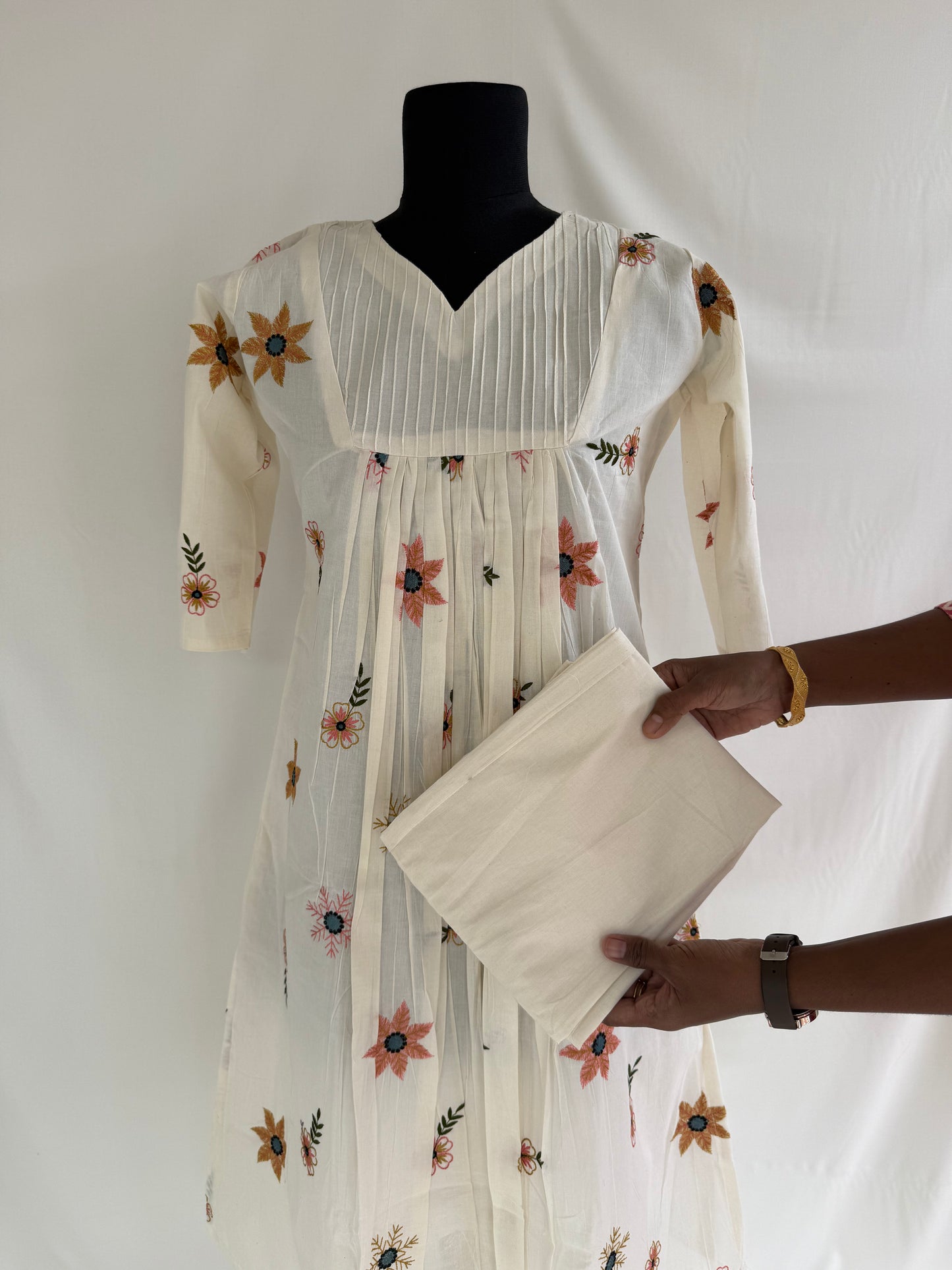 CREAM FLORAL COORDSET-0150
