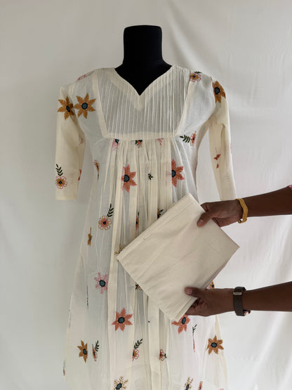 CREAM FLORAL COORDSET-0150