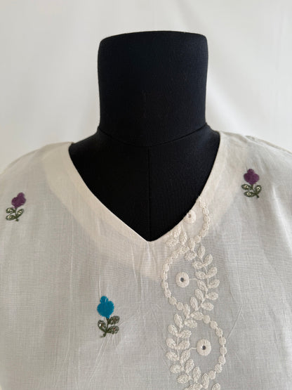 CREAM FLORAL COORDSET-0149