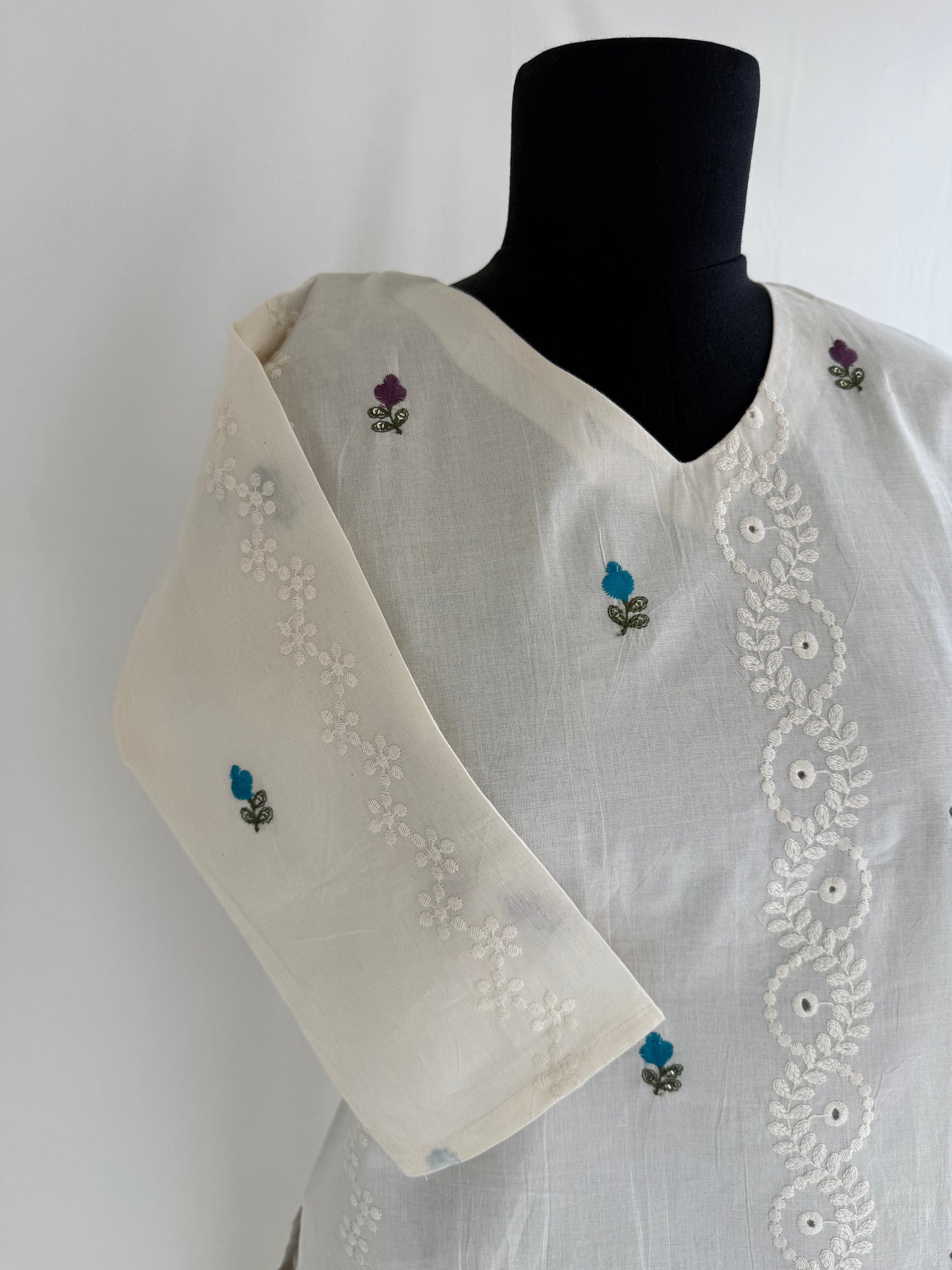 CREAM FLORAL COORDSET-0149