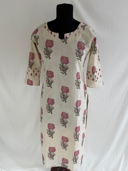 CREAM FLORAL PRINT COORDSET-0159
