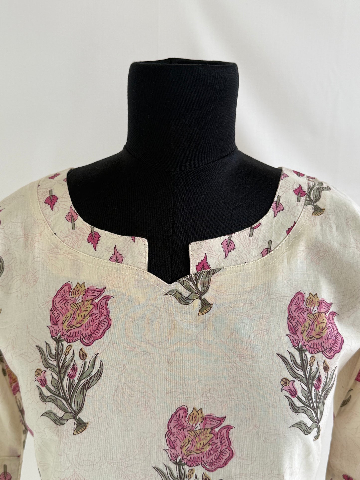 CREAM FLORAL PRINT COORDSET-0159