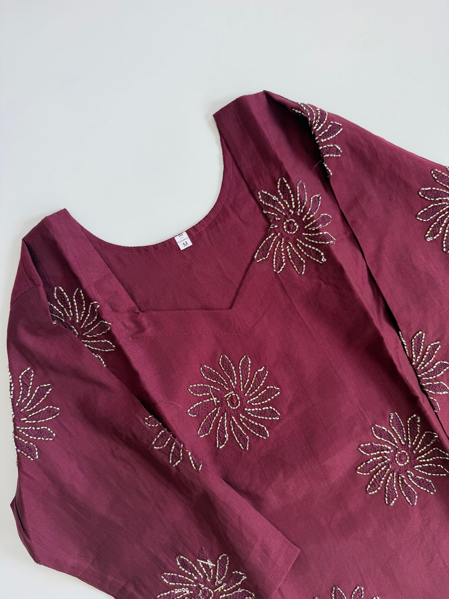 MAROON SILK COORDSET-0144