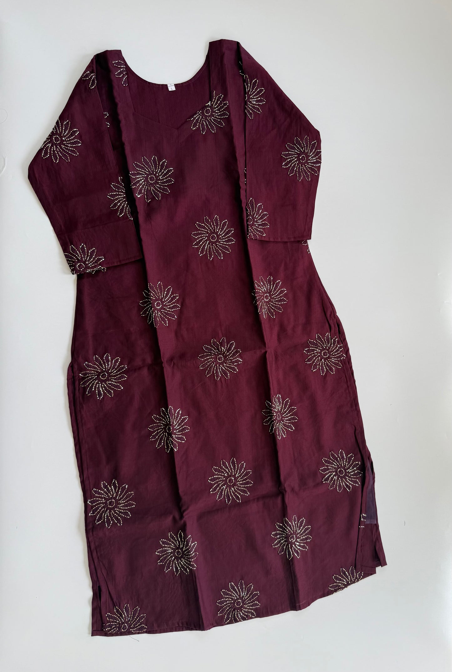 MAROON SILK COORDSET-0144