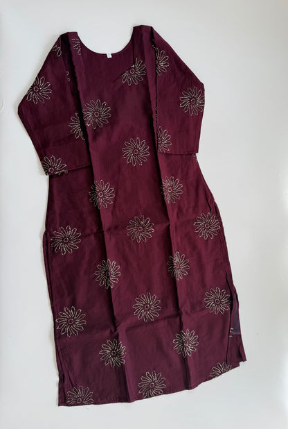 MAROON SILK COORDSET-0144
