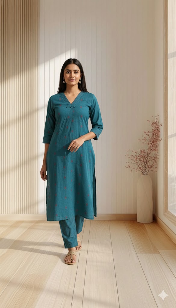 CLASSIC TEAL COORD SET-0053