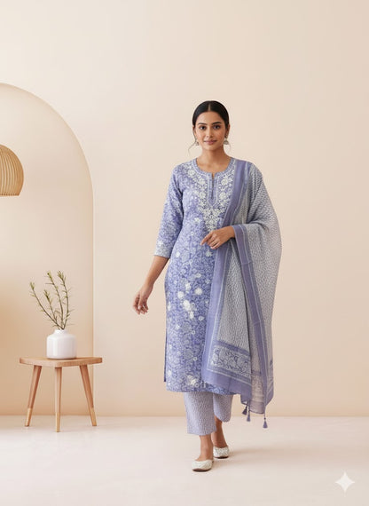 LILAC RADIANCE KURTI SET-1016