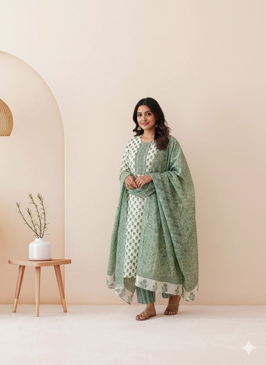 IVORY MEADOW KURTI SET-1270