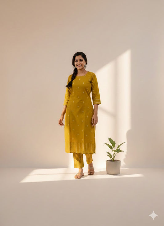 CLASSIC YELLOW COORD SET-0082