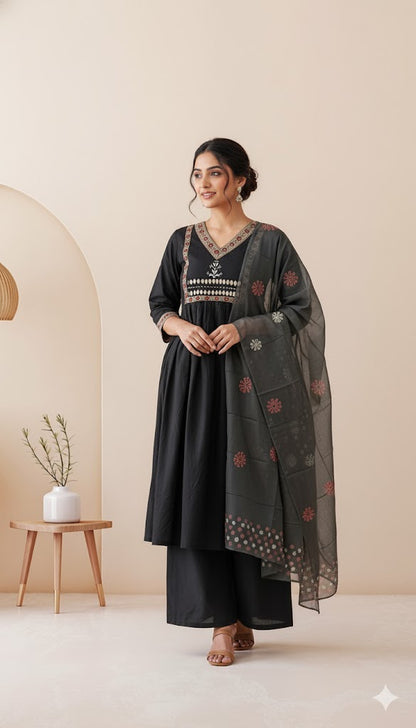 MIDNIGHT MIRROR KURTI SET-1165