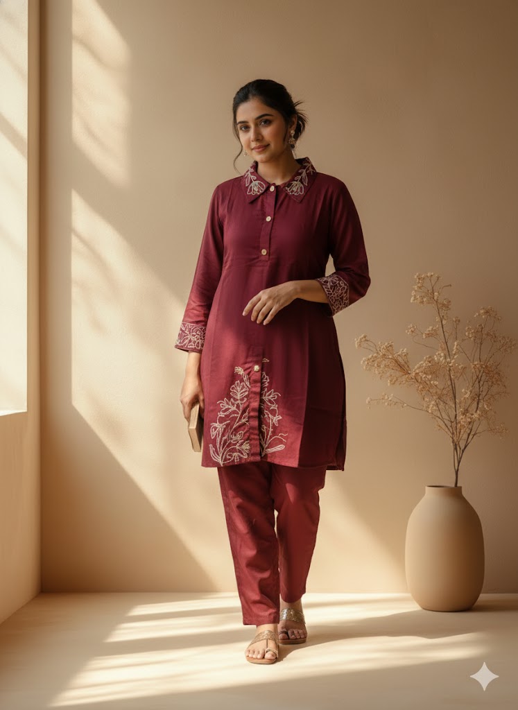 DEEP BERRY COORD SET-0073