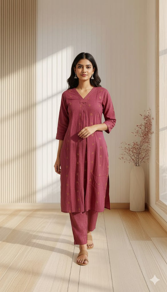 CLASSIC DUSTY PINK COORD SET-0053