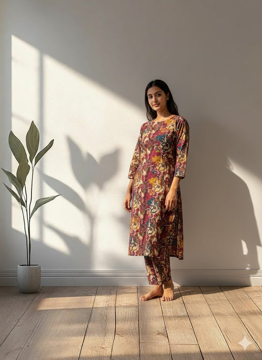 ROYAL MAROON CO-ORD SET-0035