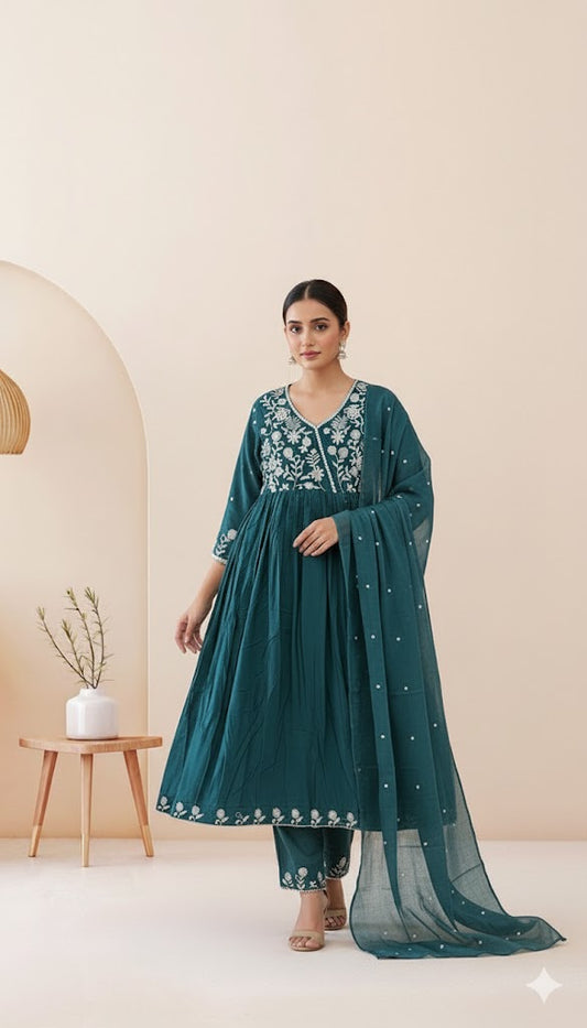 MYSTIC TEAL KURTI SET-2016