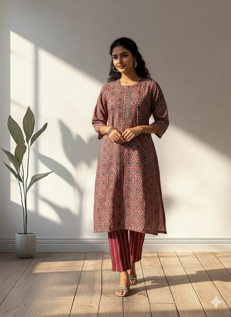 REGAL AJRAKH CO-ORD SET-0036