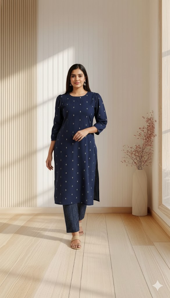 CLASSIC NAVY BLUE COORD SET-0052