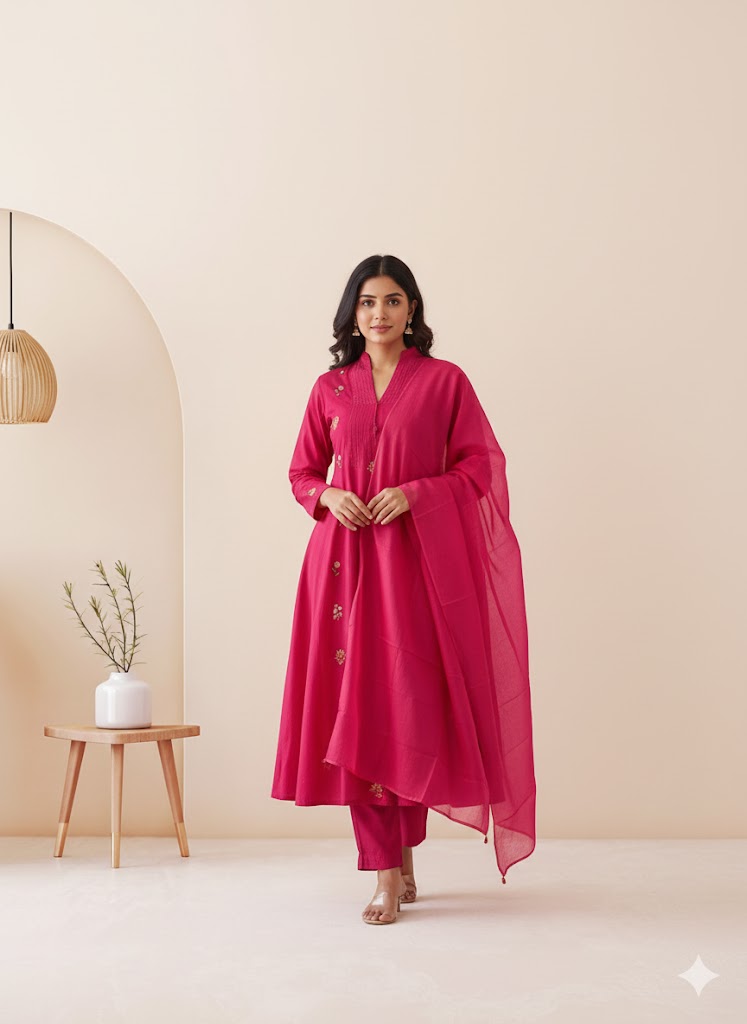 SOFT BLUSH KURTI SUIT-2032