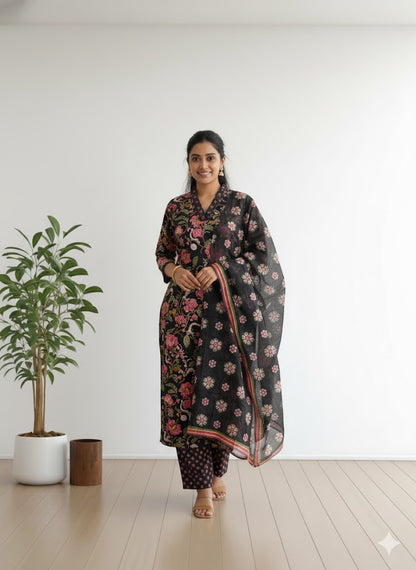 FLORAL ECLIPSE KURTI SET-1015