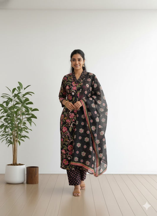 FLORAL ECLIPSE KURTI SET-1015