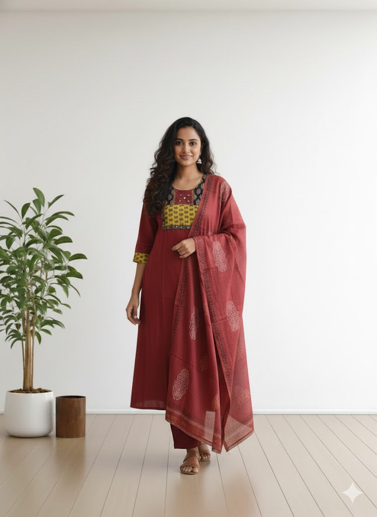 AUTUMN GLOW KURTI SET-1175