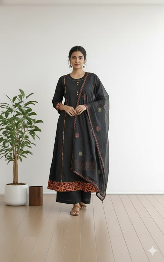 BLACK MYSTIQUE KURTI SET-1161