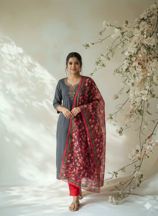 SMOKY GRACE ETHNIC SUIT-1280