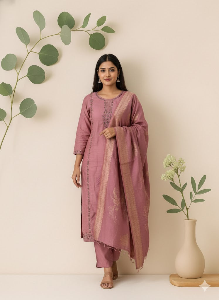MAUVE MIRAGE ETHNIC SUIT-1323
