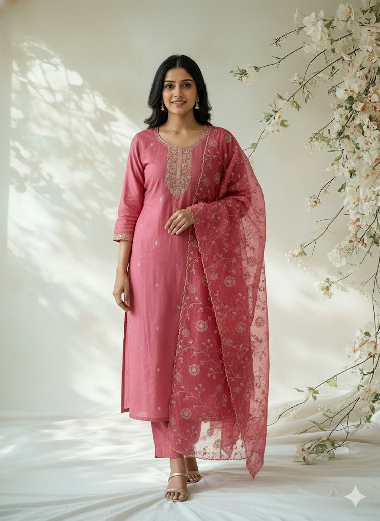 DUSTY ROSE ETHNIC SUIT-1018