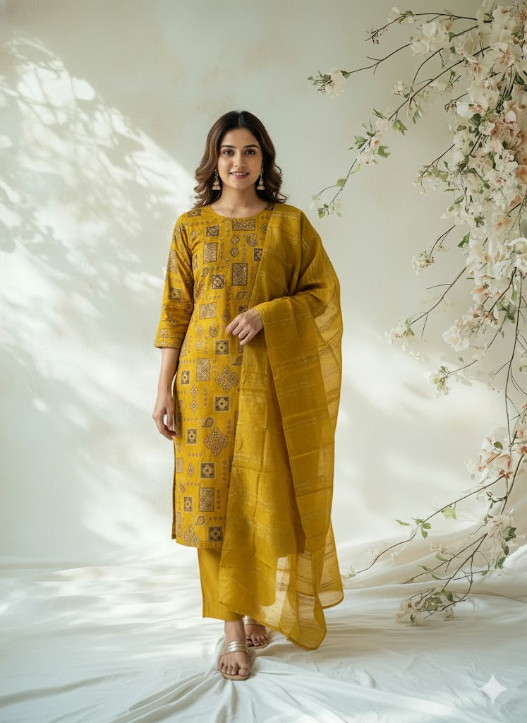 MARIGOLD MAGIC ETHNIC SUIT - 1024