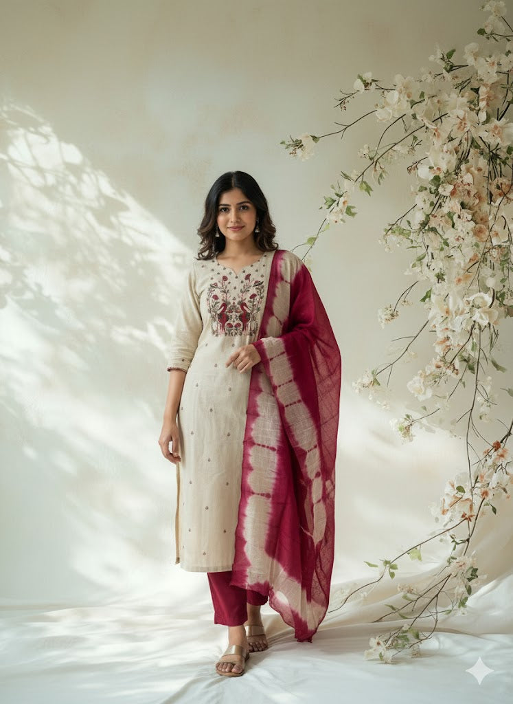 IVORY BLOOM ETHNIC SUIT-1073