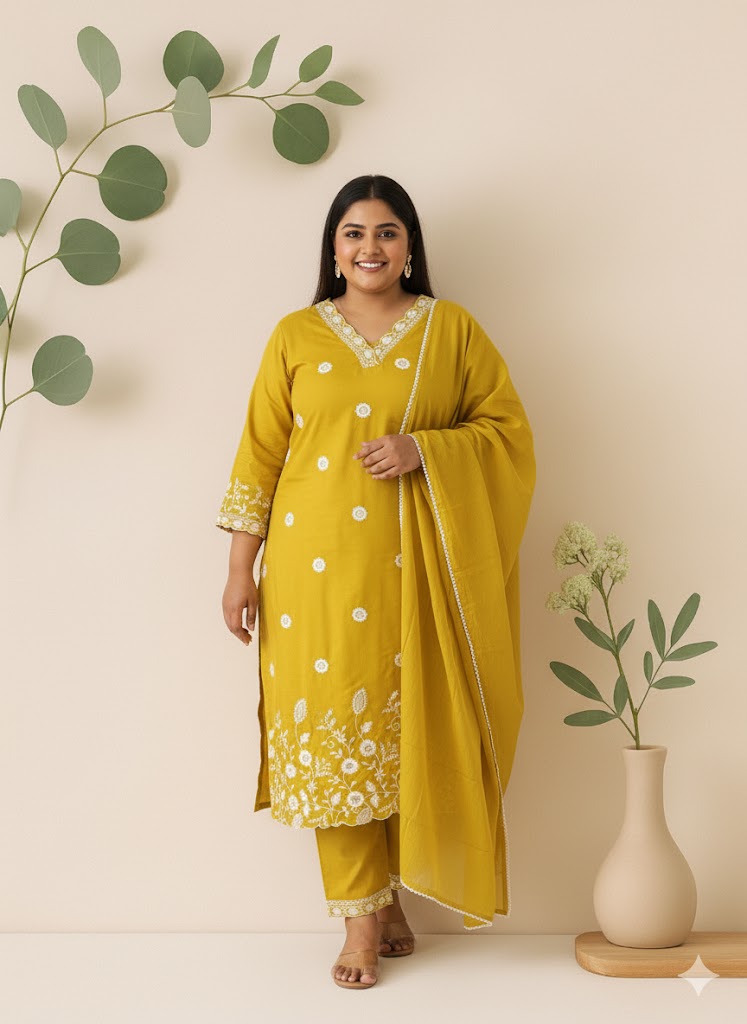YELLOW PETAL ETHNIC SUIT-1257