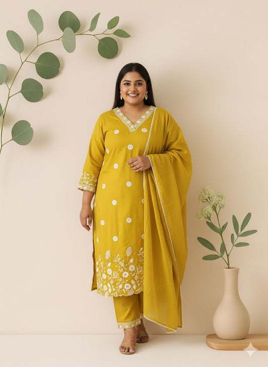 YELLOW PETAL ETHNIC SUIT-1257