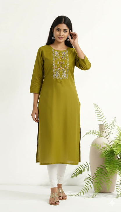 GREEN BLOOM KURTI-6004