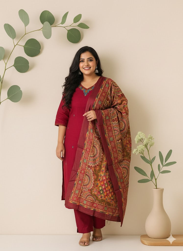 MAROON GLOW ETHNIC SUIT-1255