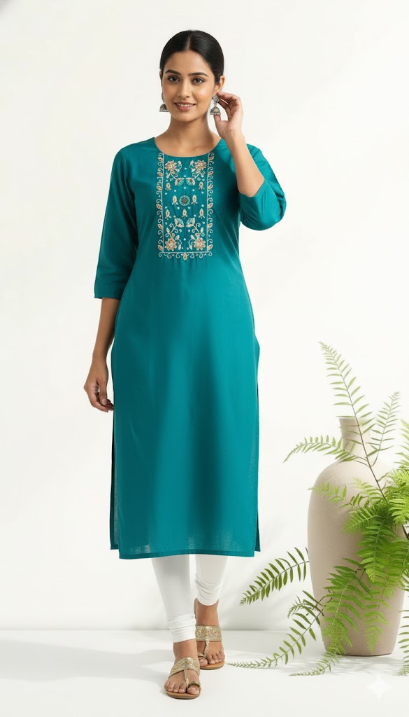 BLUE BLOOM KURTI-6004