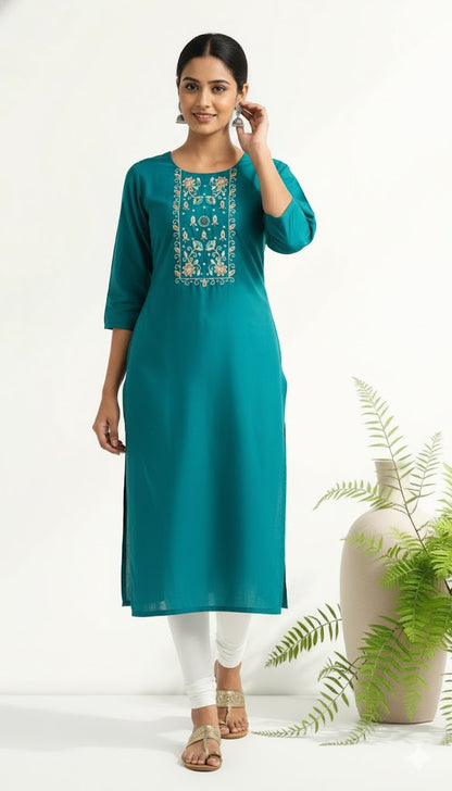 BLUE BLOOM KURTI-6004