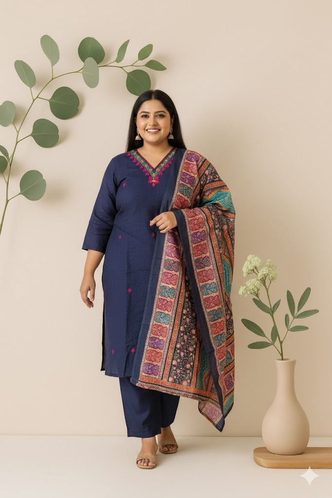 BLUE GLOW ETHNIC SUIT-1253