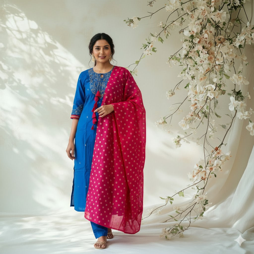 BLUE SAPPHIRE ETHNIC SUIT-1205