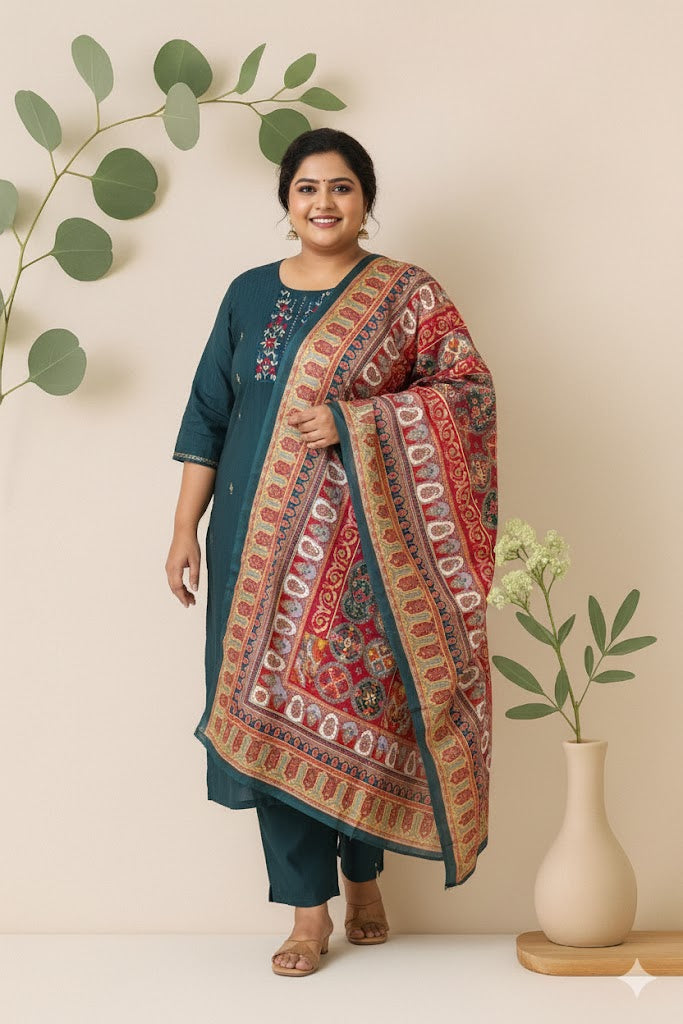 GREEN GLOW ETHNIC SUIT-1254