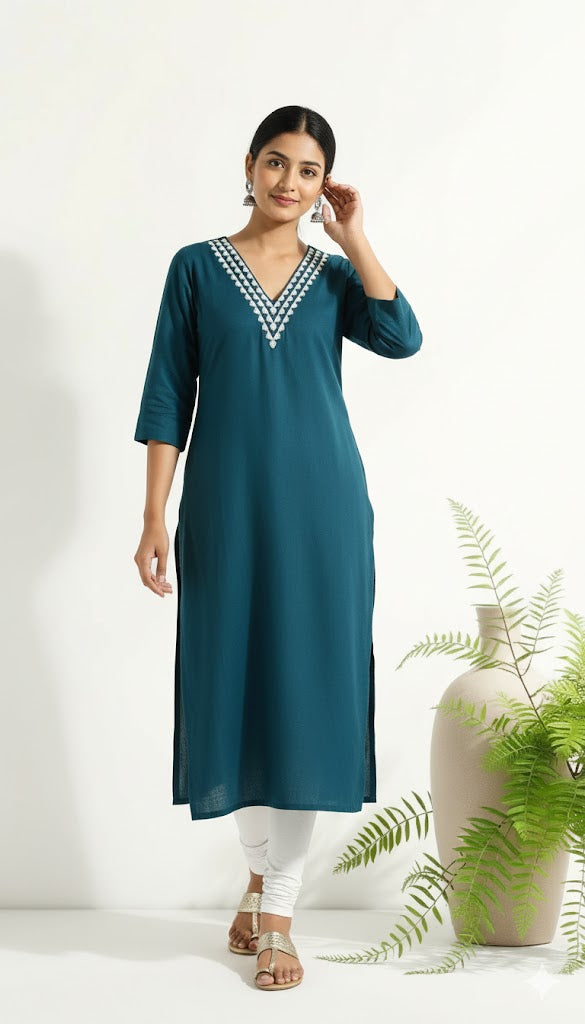BLUE BEADS KURTI-6004