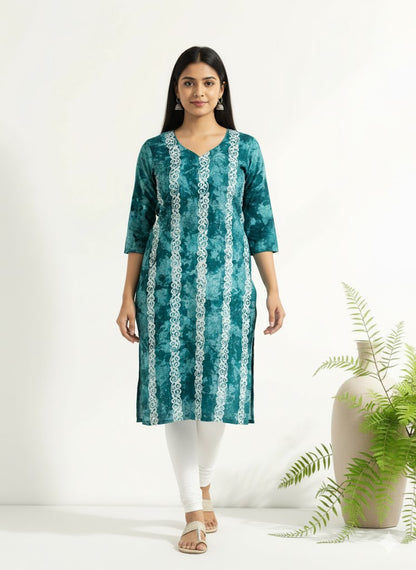 TEAL BATIK KURTI-6006