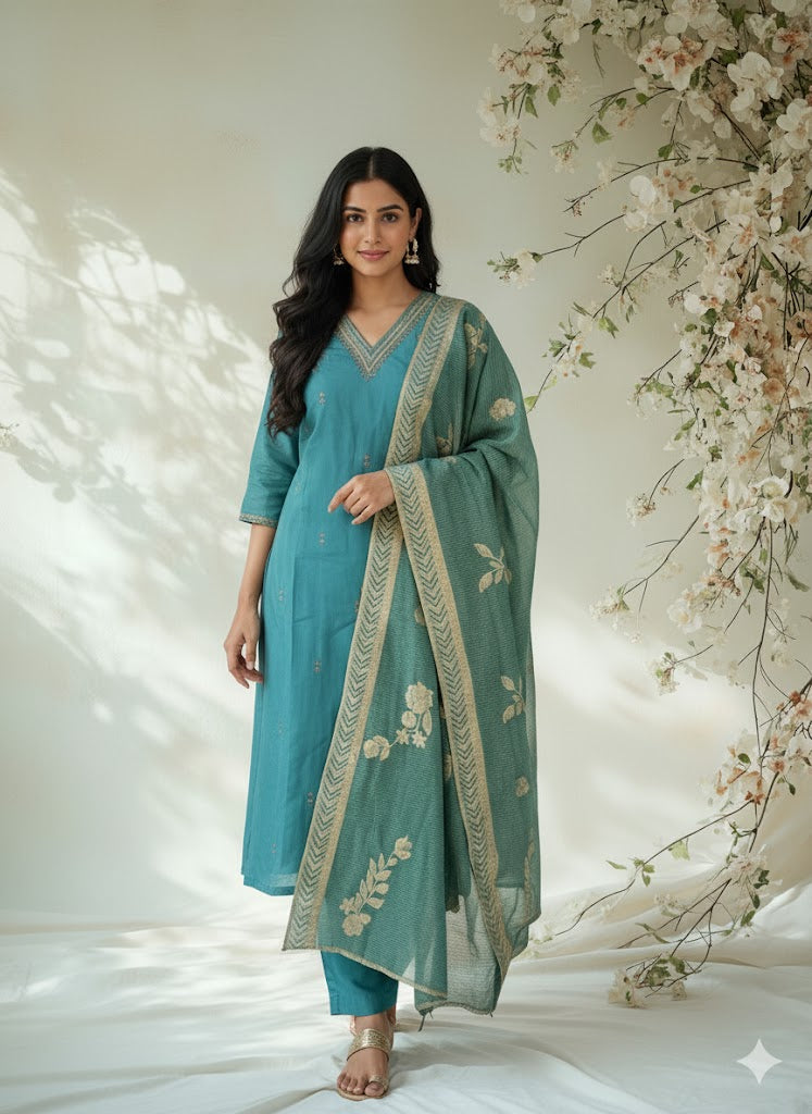 OCEAN CHARM ETHNIC SUIT-1170