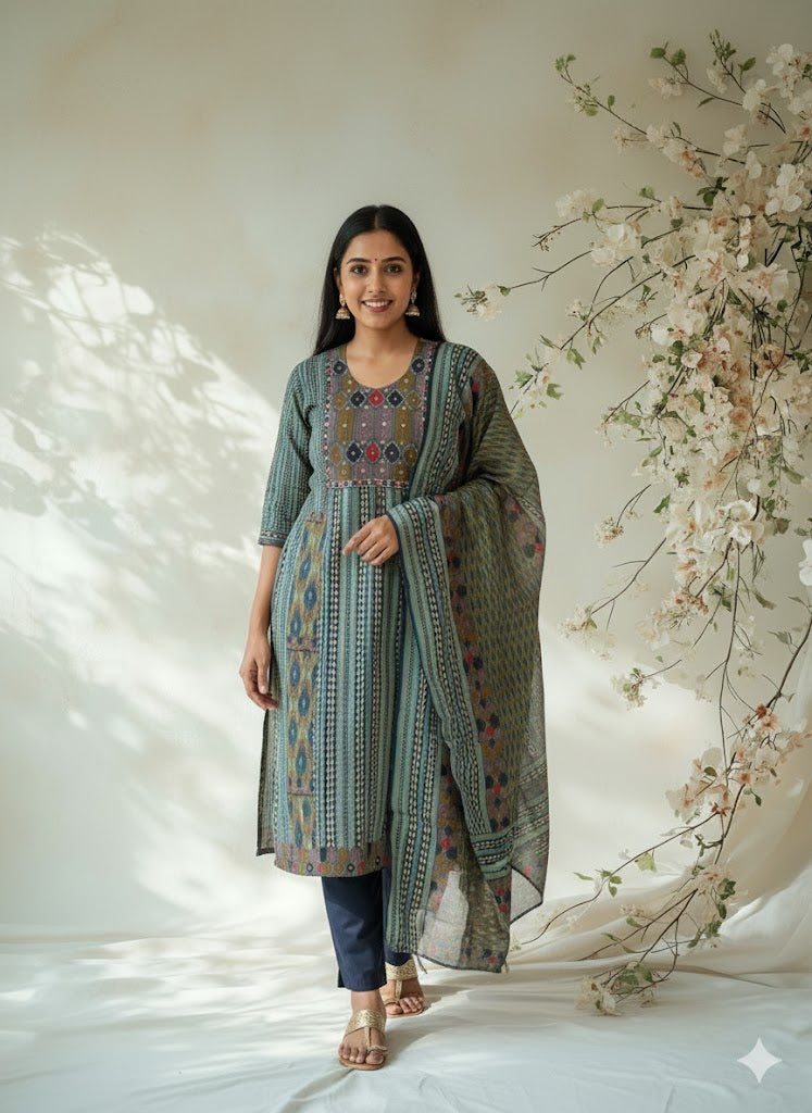 HERITAGE MOSAIC ETHNIC SUIT-1183