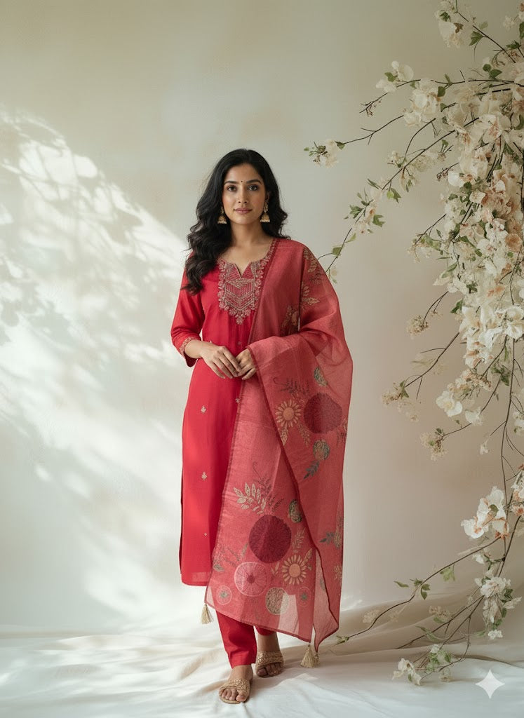 CRIMSON GLOW ETHNIC SUIT-1168